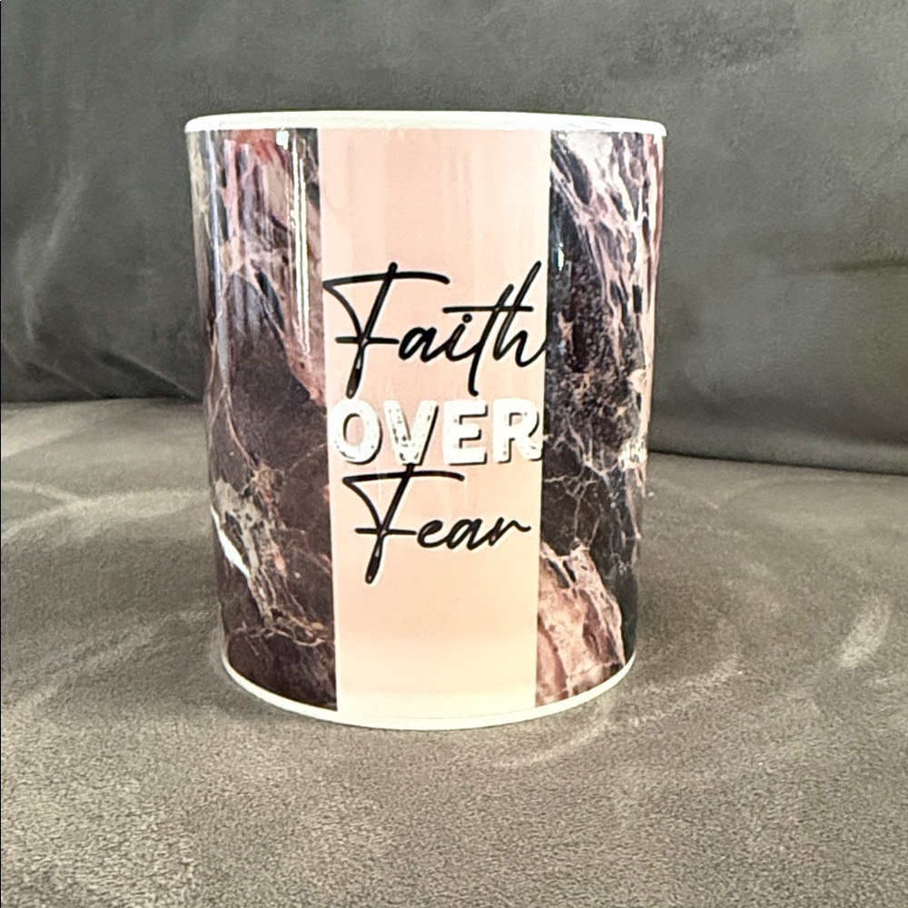 Faith Over Fear Marble Mug